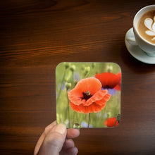 Load image into Gallery viewer, Red Poppy Glossy Single Coaster
