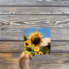 Load image into Gallery viewer, Sunny Sunflower Glossy Wooden Coaster Set
