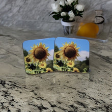 Load image into Gallery viewer, Sunny Sunflower Glossy Wooden Coaster Set
