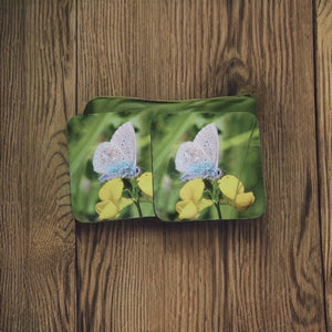 Beautiful Blue Butterfly Glossy Wooden Coaster Set