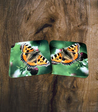 Load image into Gallery viewer, Beautiful Butterfly Glossy Wooden Coaster Set
