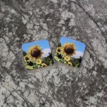 Load image into Gallery viewer, Sunny Sunflower Glossy Wooden Coaster Set
