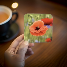 Load image into Gallery viewer, Red Poppy Glossy Single Coaster
