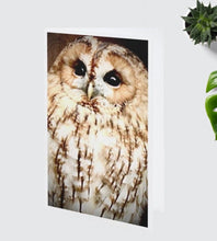 Load image into Gallery viewer, Captivating Woodland Tawny Owl Blank Greeting Card
