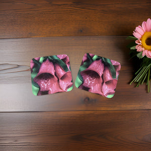 Stunning and Vibrant Glossy Foxglove Wooden Coaster Set