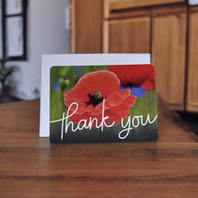 Load image into Gallery viewer, Striking Poppy Blank Thank you Notecards
