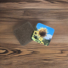 Load image into Gallery viewer, Sunny Sunflower Glossy Wooden Coaster Set
