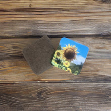 Load image into Gallery viewer, Sunny Sunflower Glossy Wooden Coaster Set
