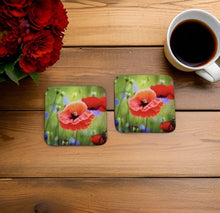 Load image into Gallery viewer, Red Poppy Glossy Single Coaster
