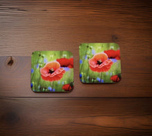 Load image into Gallery viewer, Red Poppy Glossy Single Coaster
