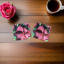 Load image into Gallery viewer, Stunning and Vibrant Glossy Foxglove Wooden Coaster Set
