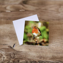 Load image into Gallery viewer, Chirpy Robin Blank any Occasion Greeting Card
