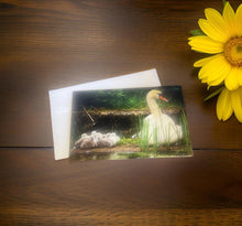 Load image into Gallery viewer, Heartwarming Swan Family Glossy Blank Greeting Card
