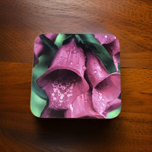 Load image into Gallery viewer, Stunning and Vibrant Glossy Foxglove Wooden Coaster Set
