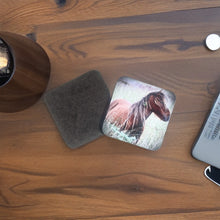 Load image into Gallery viewer, Charming Wild Horse Glossy Wooden Coaster Set
