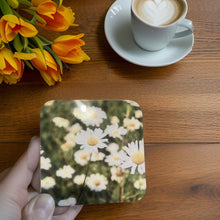 Load image into Gallery viewer, Delightful Daisy Glossy Wooden Coaster Set
