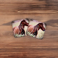 Load image into Gallery viewer, Charming Wild Horse Glossy Wooden Coaster Set
