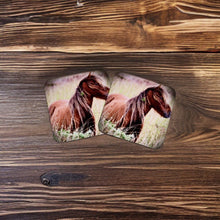 Load image into Gallery viewer, Charming Wild Horse Glossy Wooden Coaster Set
