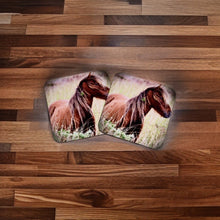 Load image into Gallery viewer, Charming Wild Horse Glossy Wooden Coaster Set
