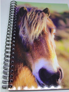 Horse Notebook Lined Glossy Photographed Wild Pony Notepad